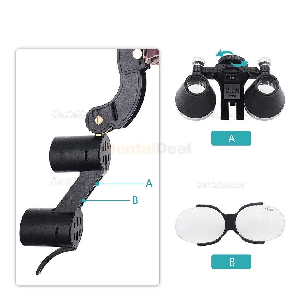 5X / 6X Headband Dental Surgical Loupe with 5W LED Headlight + Presbyopic Glasses